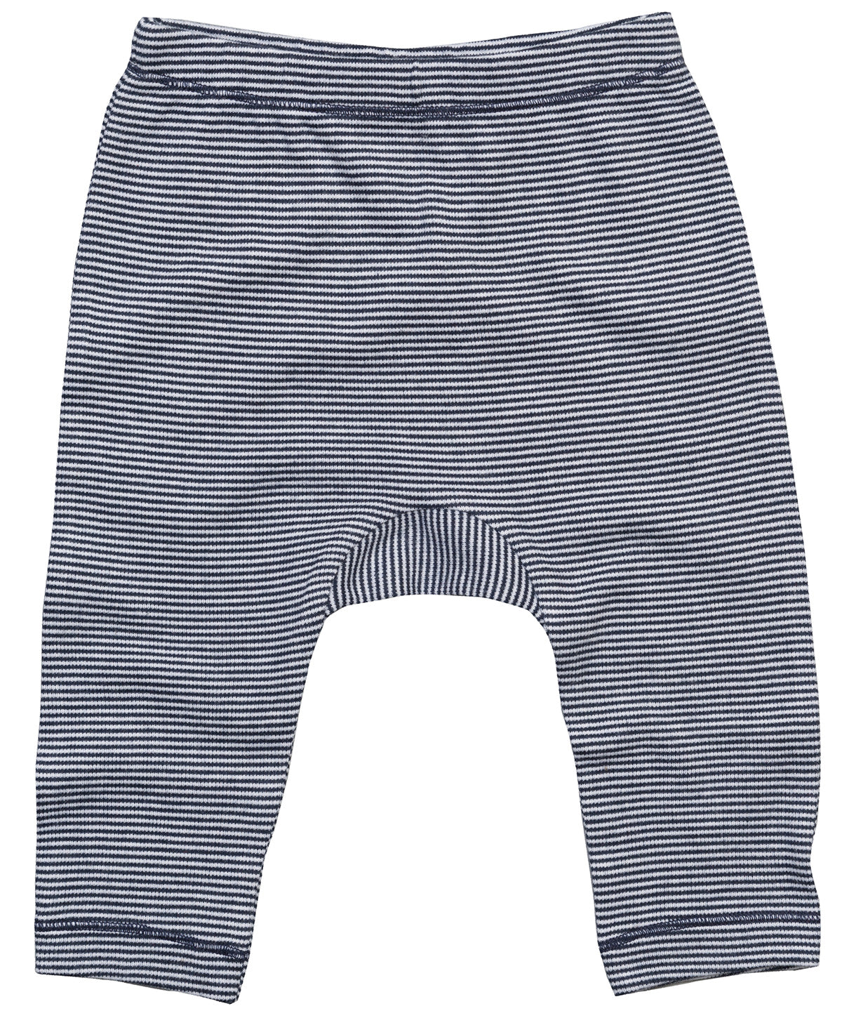 Organic White/Nautical Navy - Baby stripy Jersey leggings - GarmentEmbroidery
