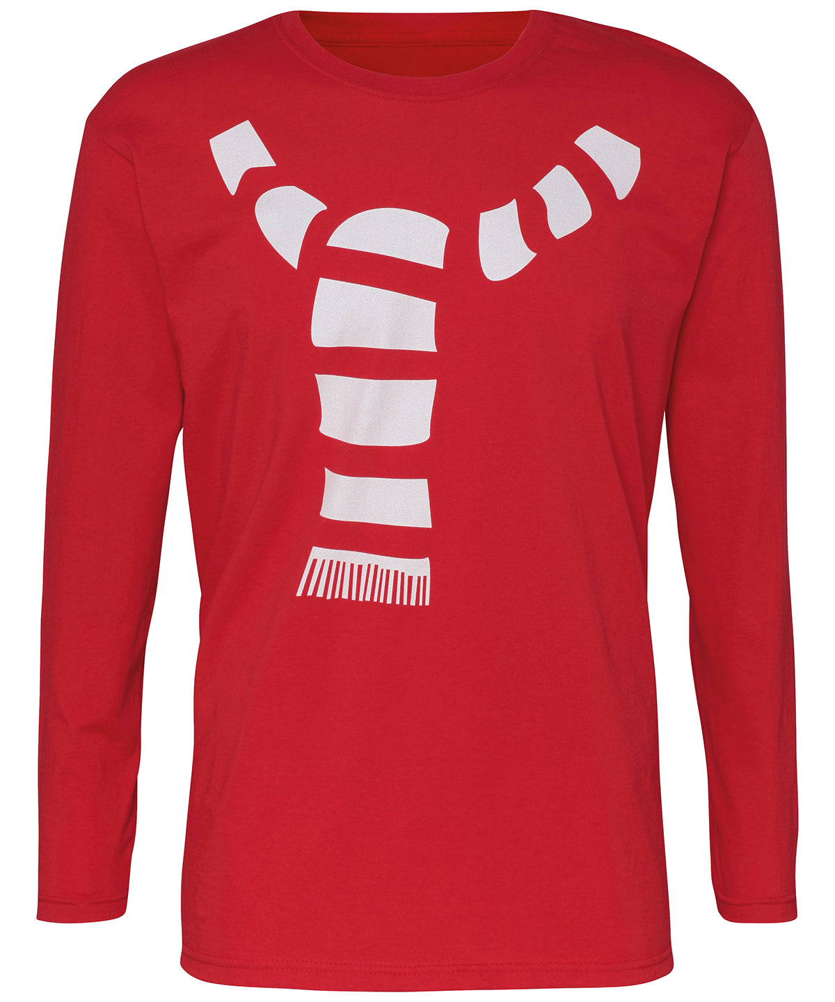 Red - Men's scarf long sleeve tee - GarmentEmbroidery