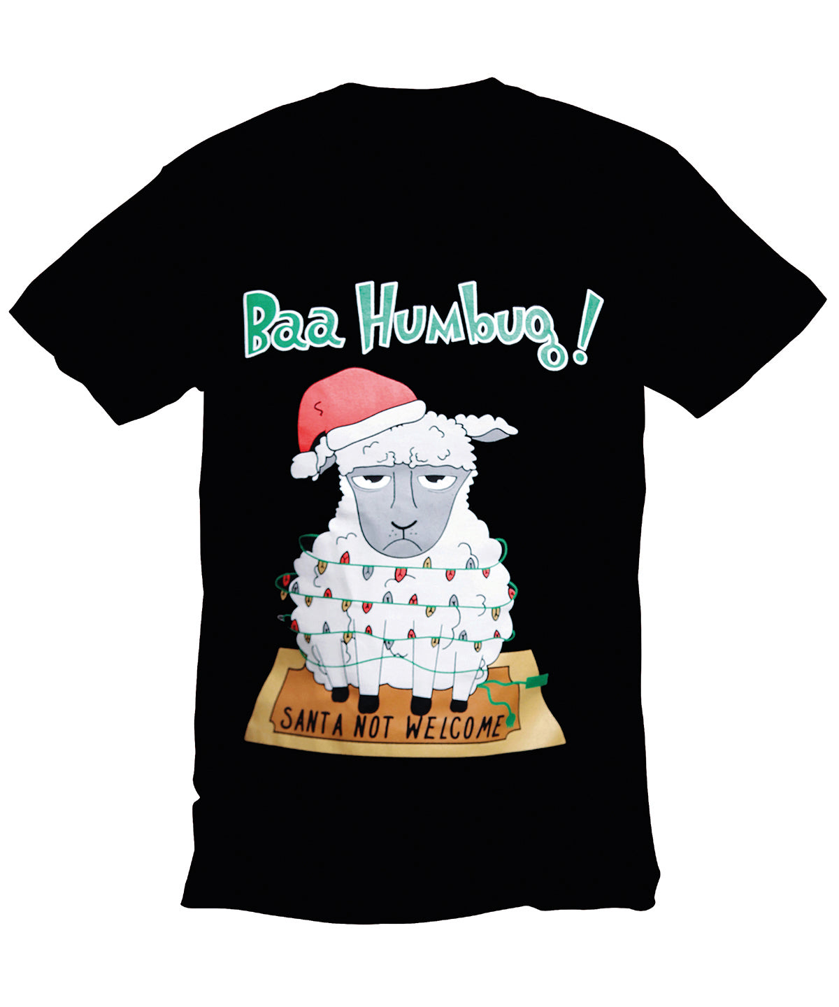 Black Bah Humbug - Christmas t-shirt - GarmentEmbroidery