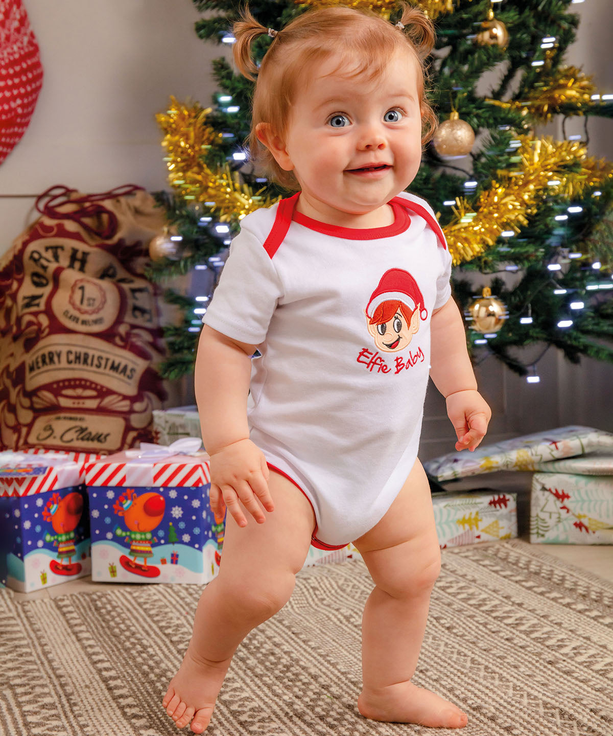 Elfie Baby - Christmas baby grow - GarmentEmbroidery