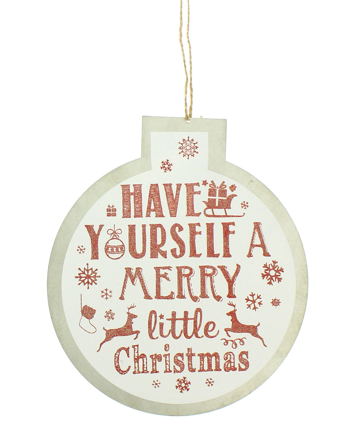 White Merry - Christmas ball signs - GarmentEmbroidery