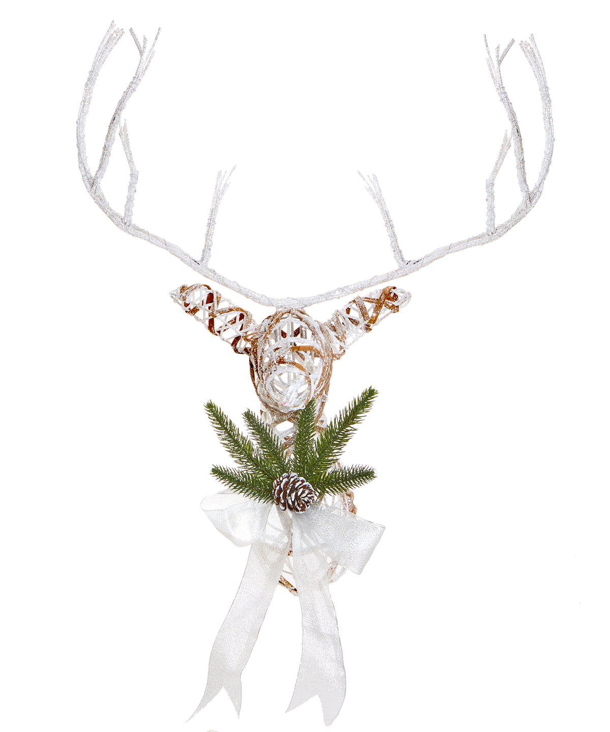 White - Small rattan reindeer - GarmentEmbroidery
