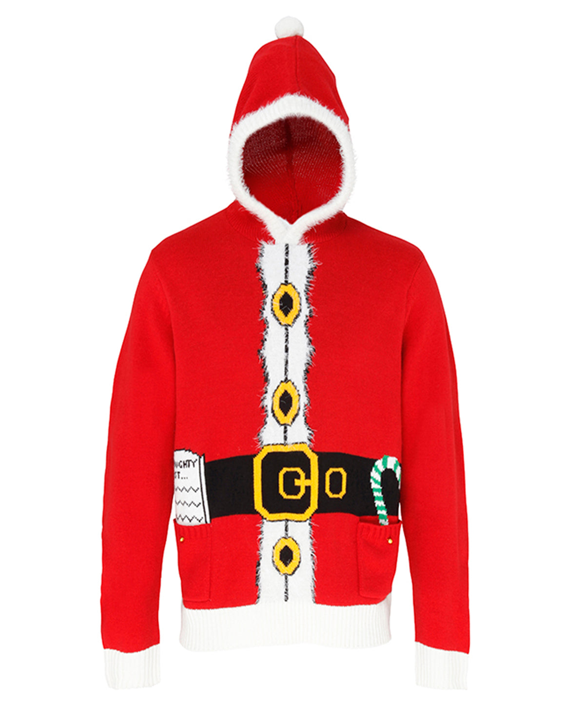 Red - Santa - 3D adults Christmas jumper - GarmentEmbroidery