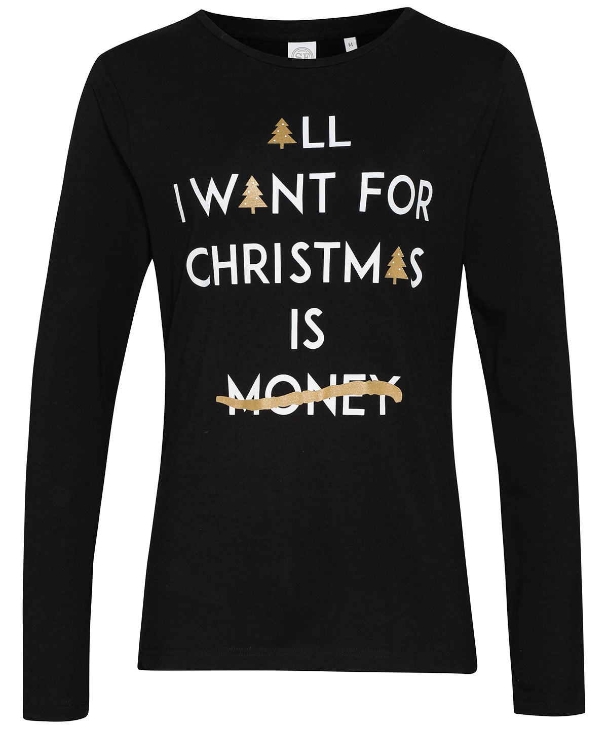Black - Personalisable "All I want…" women's long sleeve tee - GarmentEmbroidery