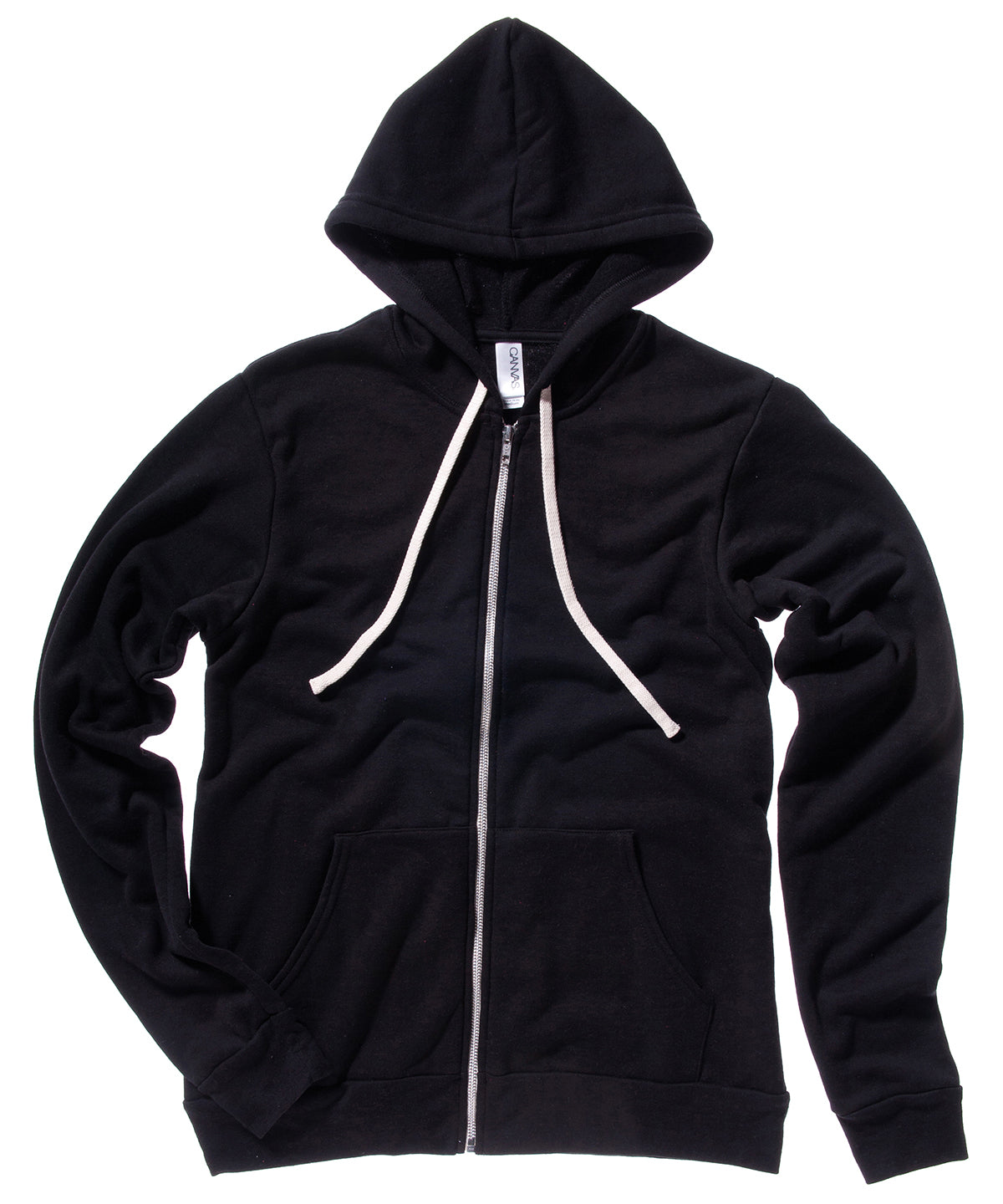 Solid Black Triblend - Unisex triblend full zip hoodie - GarmentEmbroidery
