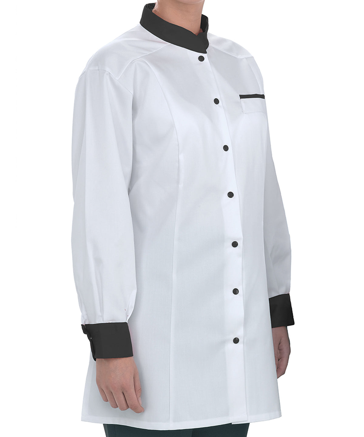 White/Black - Women's tunic with contrast (DA24B) - GarmentEmbroidery
