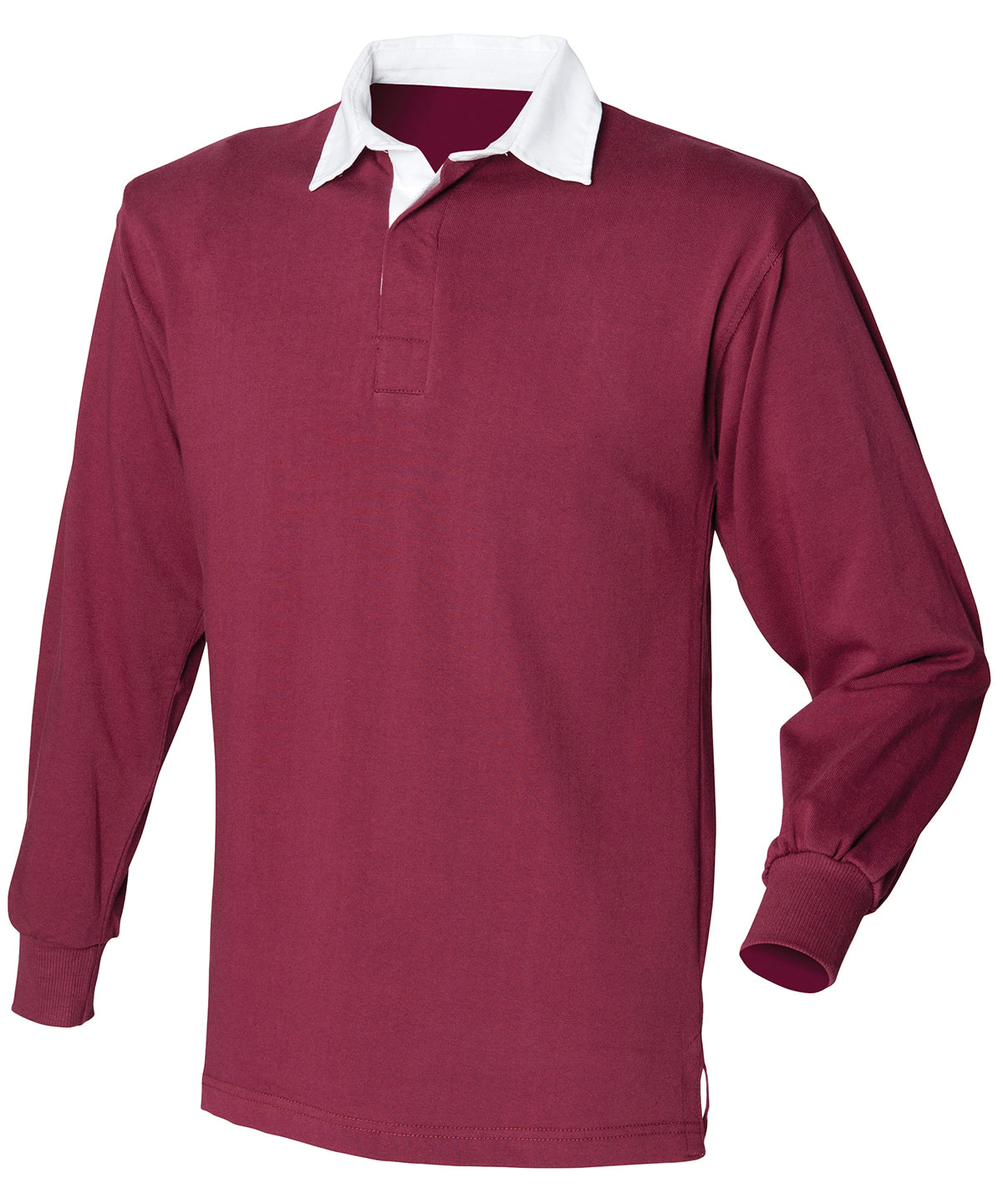 Burgundy - Long sleeve original rugby shirt - GarmentEmbroidery