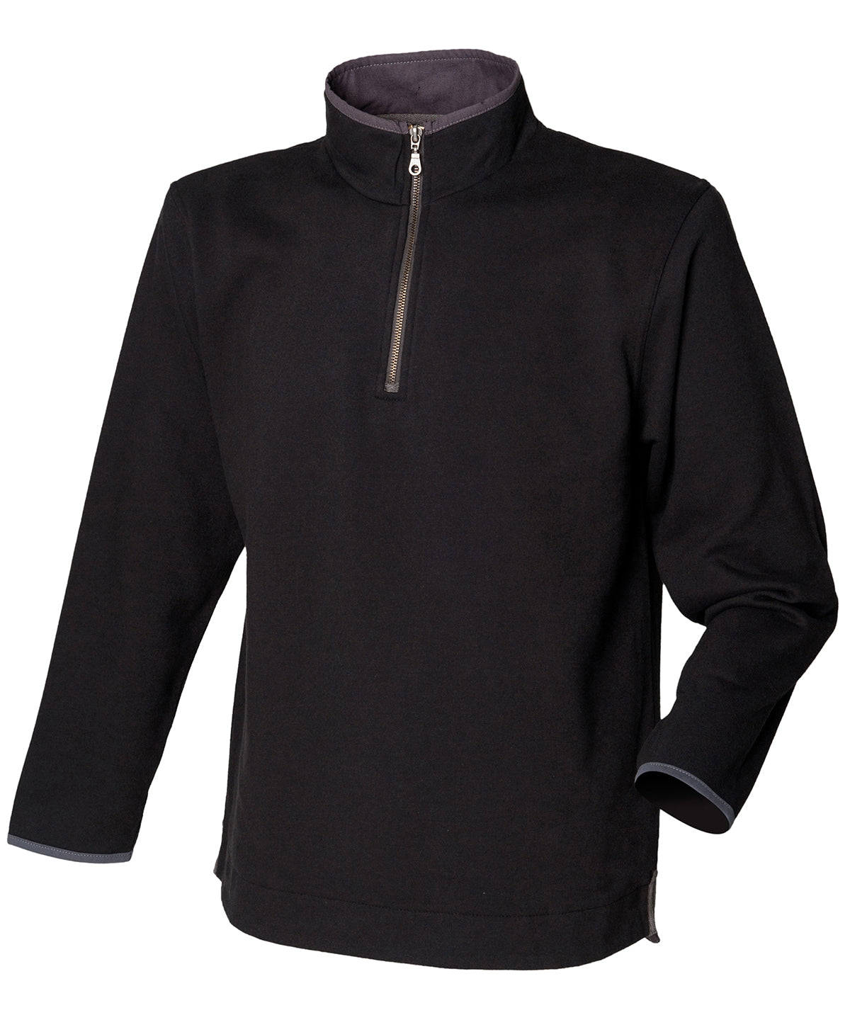 Black - Supersoft ¼ zip sweatshirt - GarmentEmbroidery