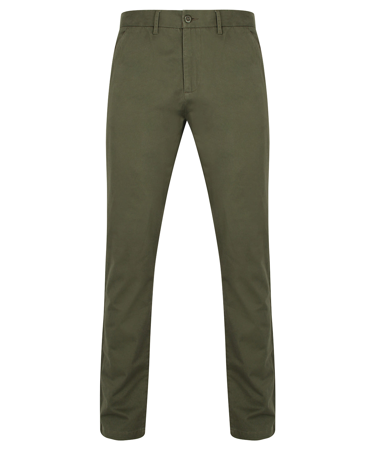 Khaki - Stretch chinos - GarmentEmbroidery
