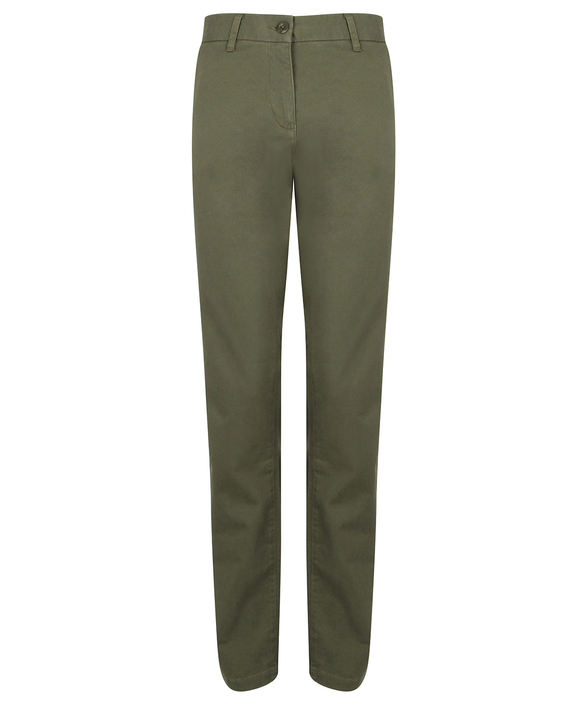 Khaki - Women's stretch chinos - GarmentEmbroidery