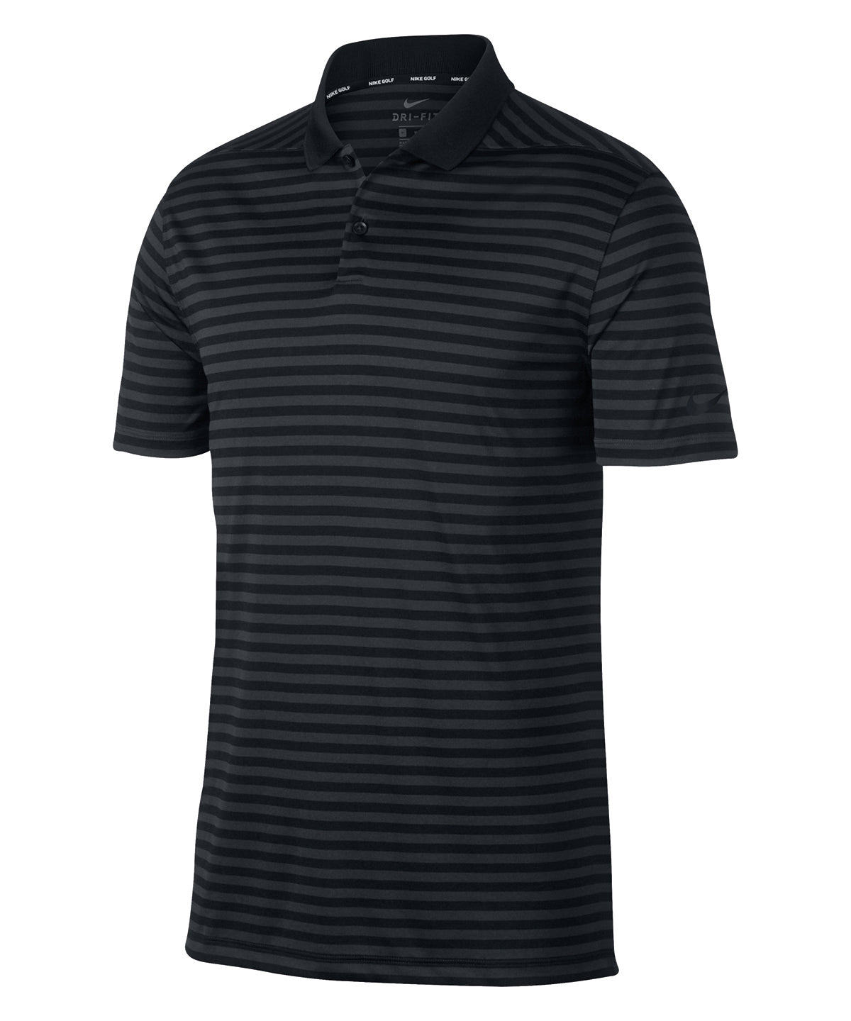 Black/Anthracite/Cool Grey - Dry victory polo stripe - GarmentEmbroidery