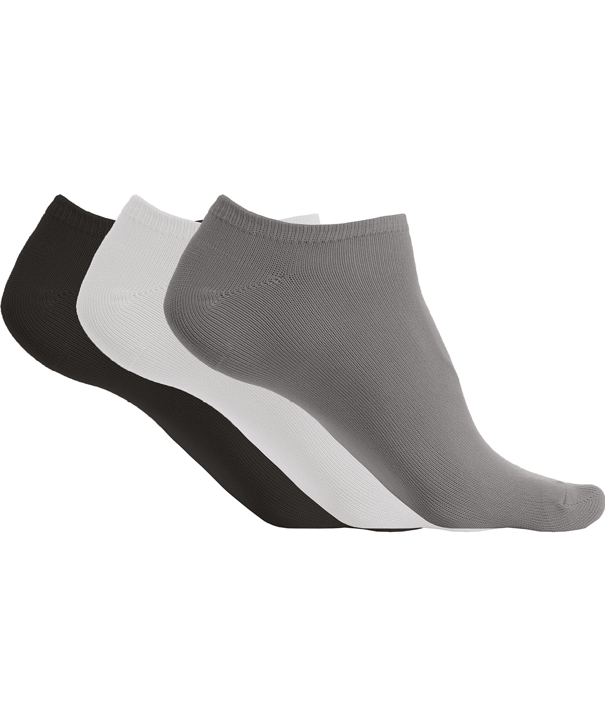 Storm Grey/White/Black - Microfibre sneaker socks (3 pairs per pack) - GarmentEmbroidery