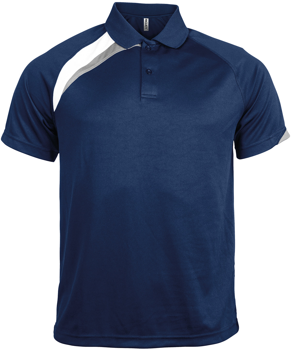 Navy/White/Storm Grey - Adults' short-sleeved sports polo shirt - GarmentEmbroidery