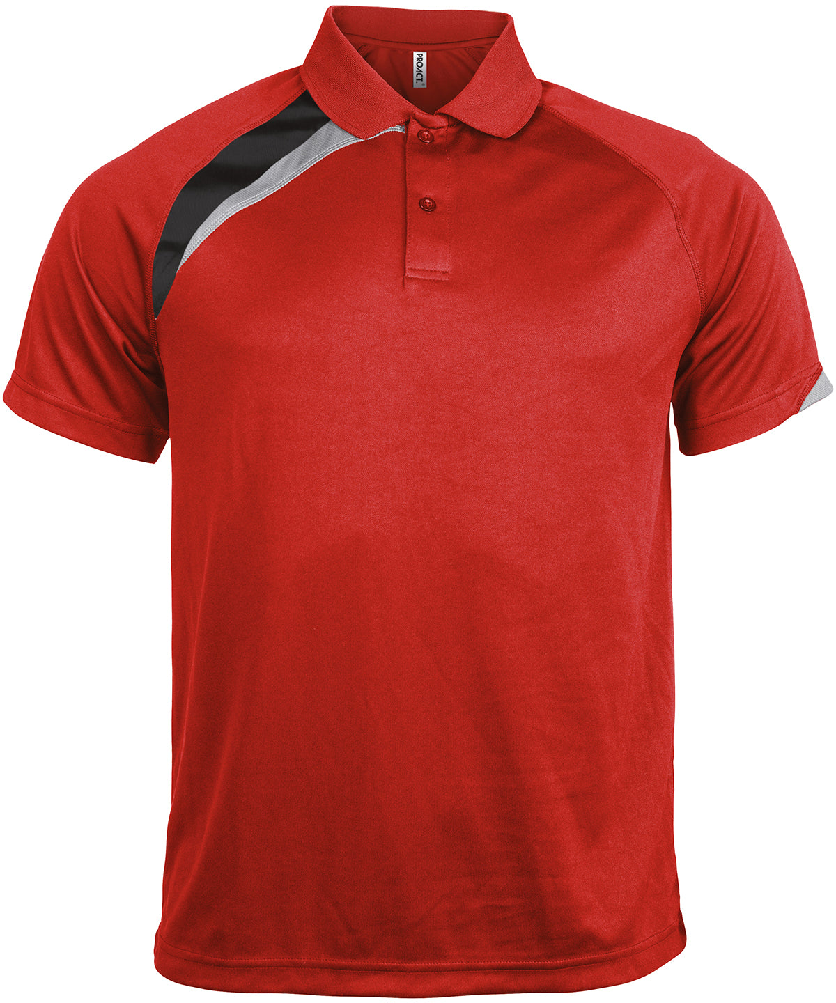 Red/Black/Storm Grey - Adults' short-sleeved sports polo shirt - GarmentEmbroidery