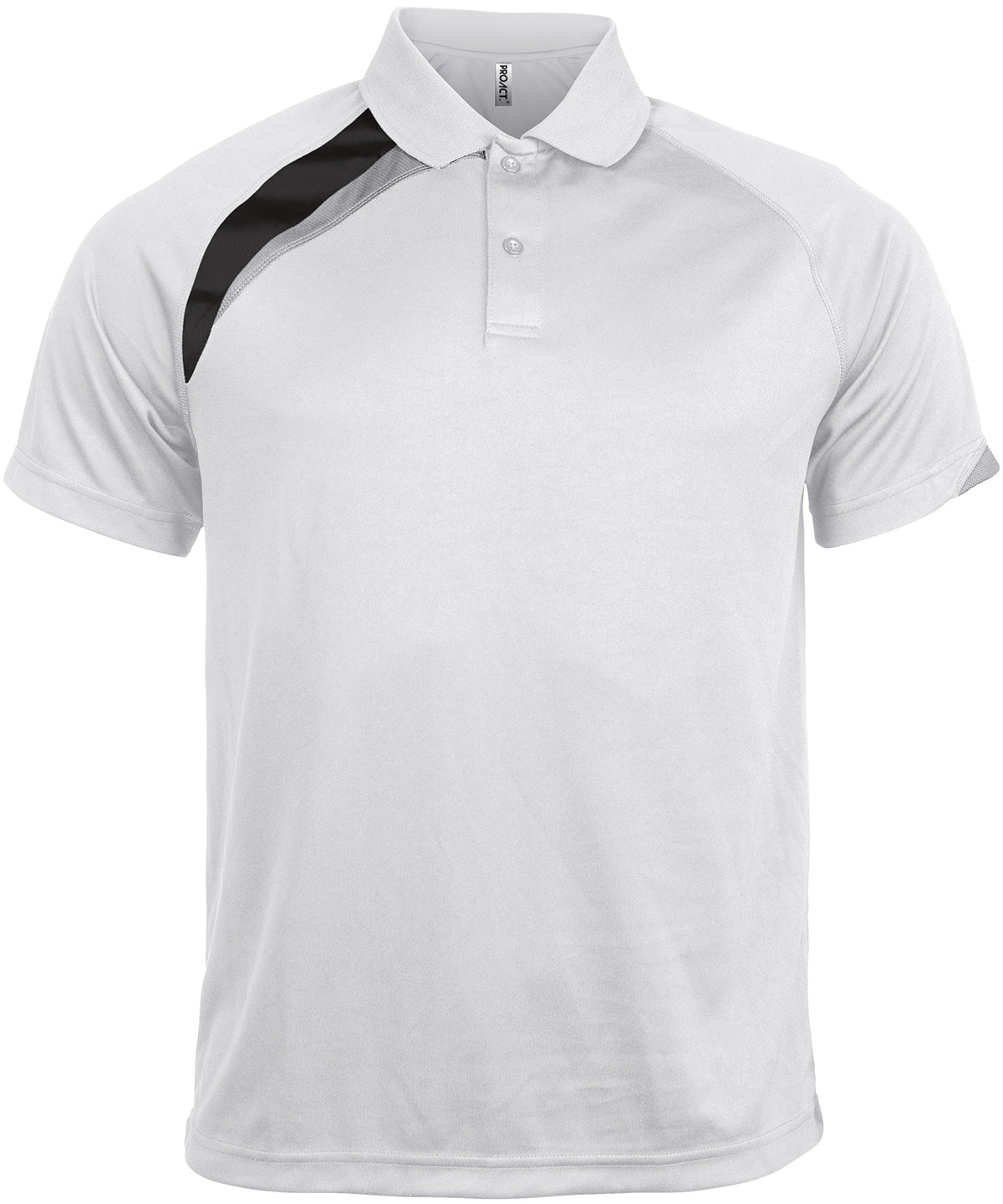 White/Black/Storm Grey - Adults' short-sleeved sports polo shirt - GarmentEmbroidery