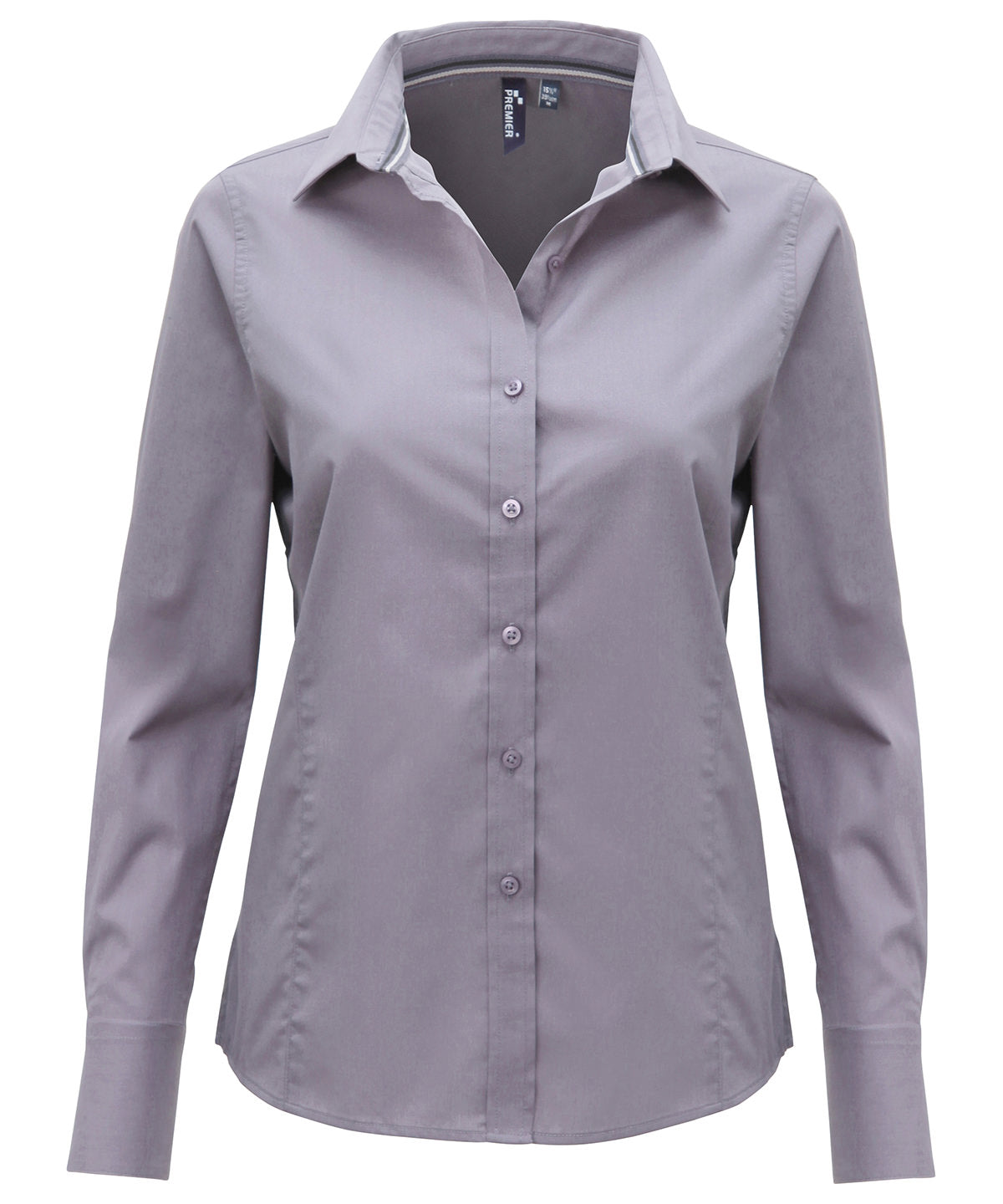 Steel - Women's long sleeve fitted "Friday bar shirt" - GarmentEmbroidery