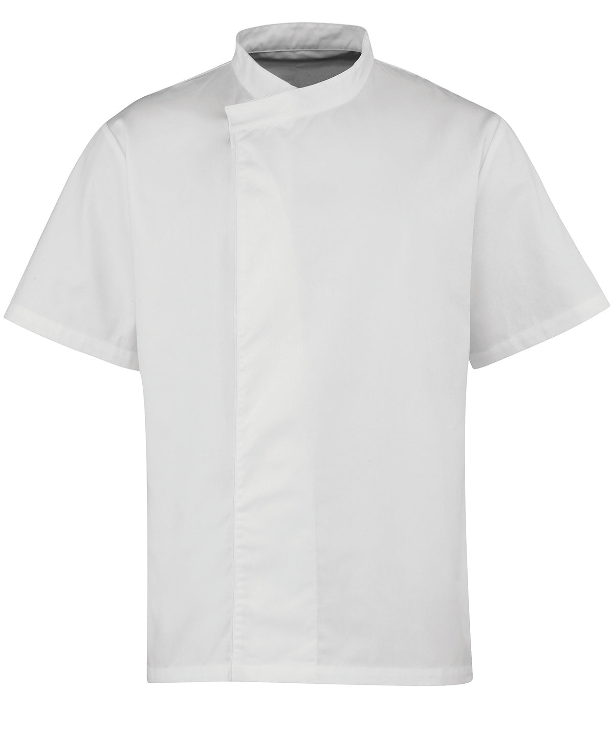 White - Culinary pull-on chef's short sleeve tunic - GarmentEmbroidery