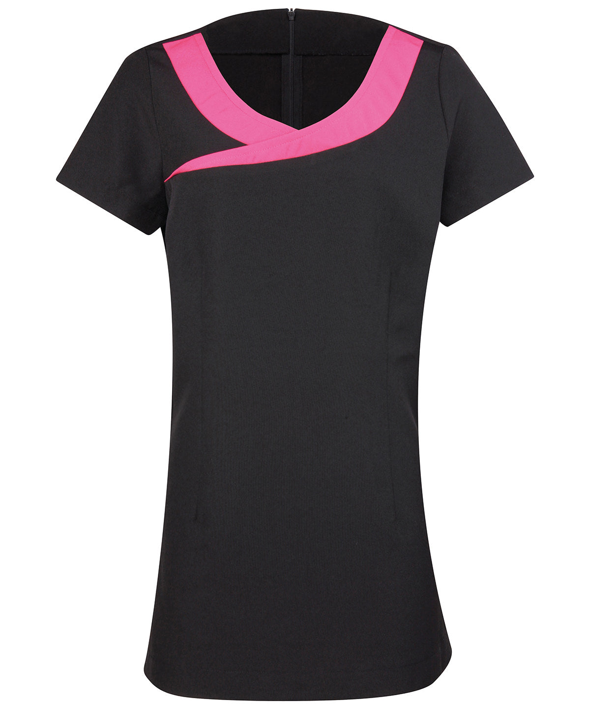 Black/Hot Pink - Ivy beauty and spa tunic - GarmentEmbroidery