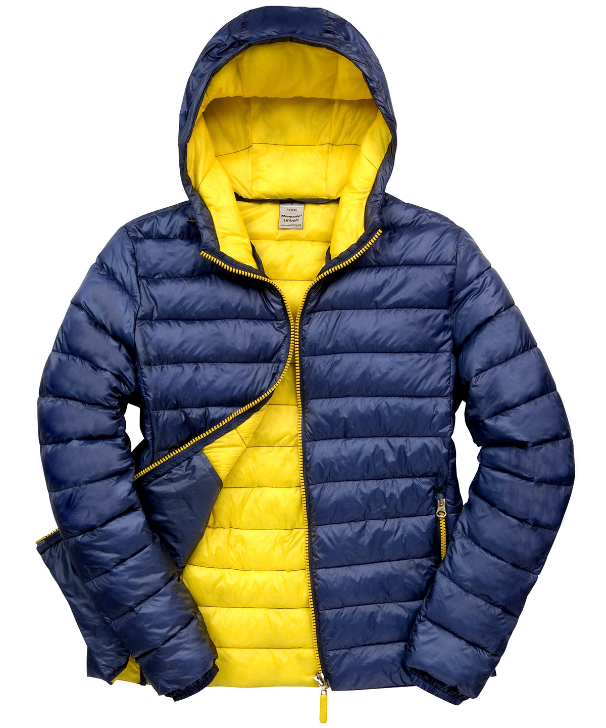 Navy/Yellow - Urban snow bird hooded jacket - GarmentEmbroidery