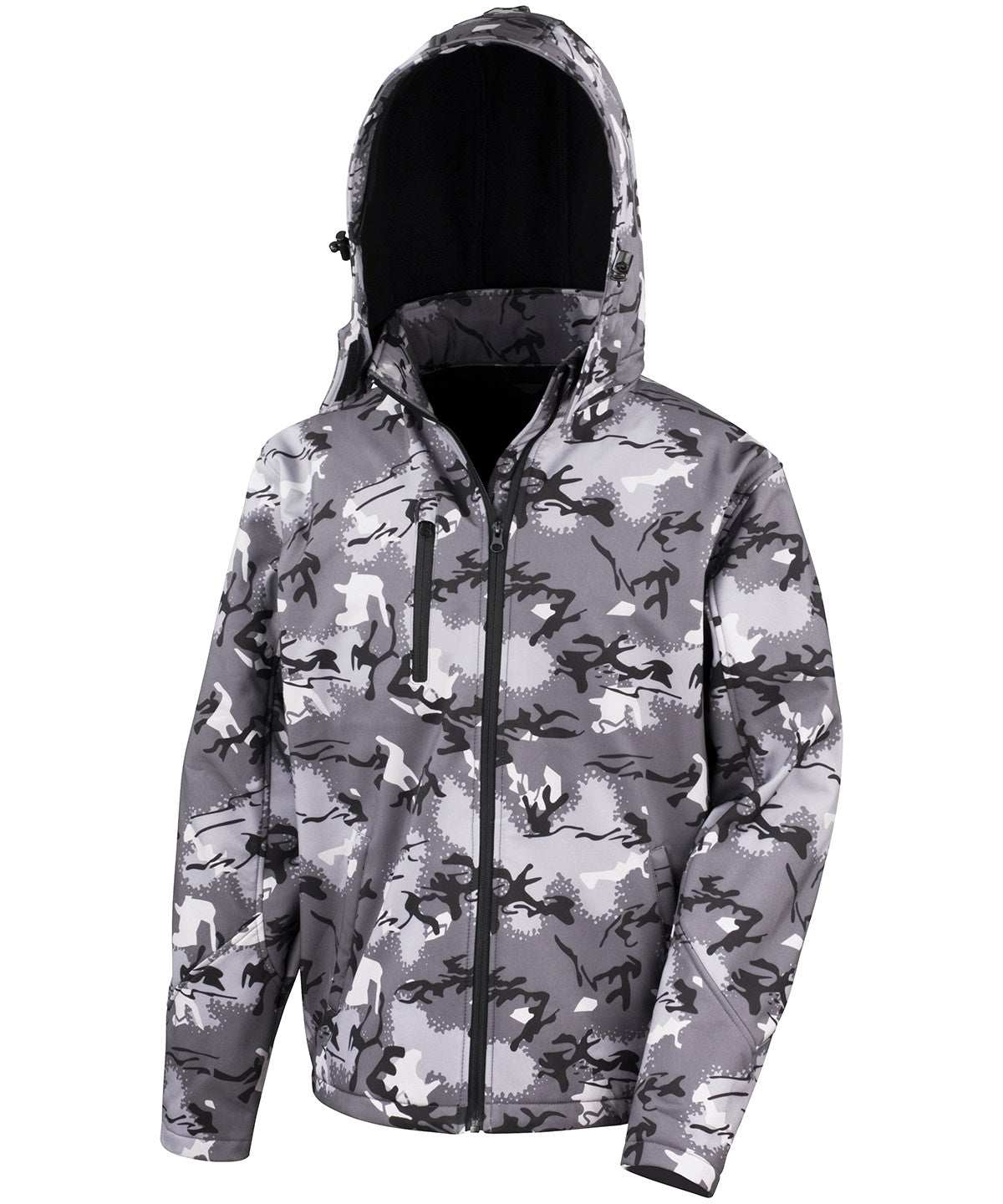 Camo Charcoal - Camo TX performance hooded softshell jacket - GarmentEmbroidery