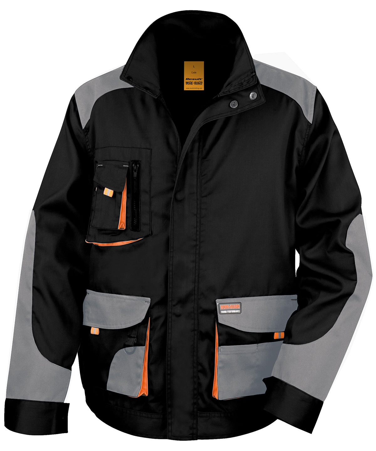 Black/Grey/Orange - Work-Guard lite jacket - GarmentEmbroidery