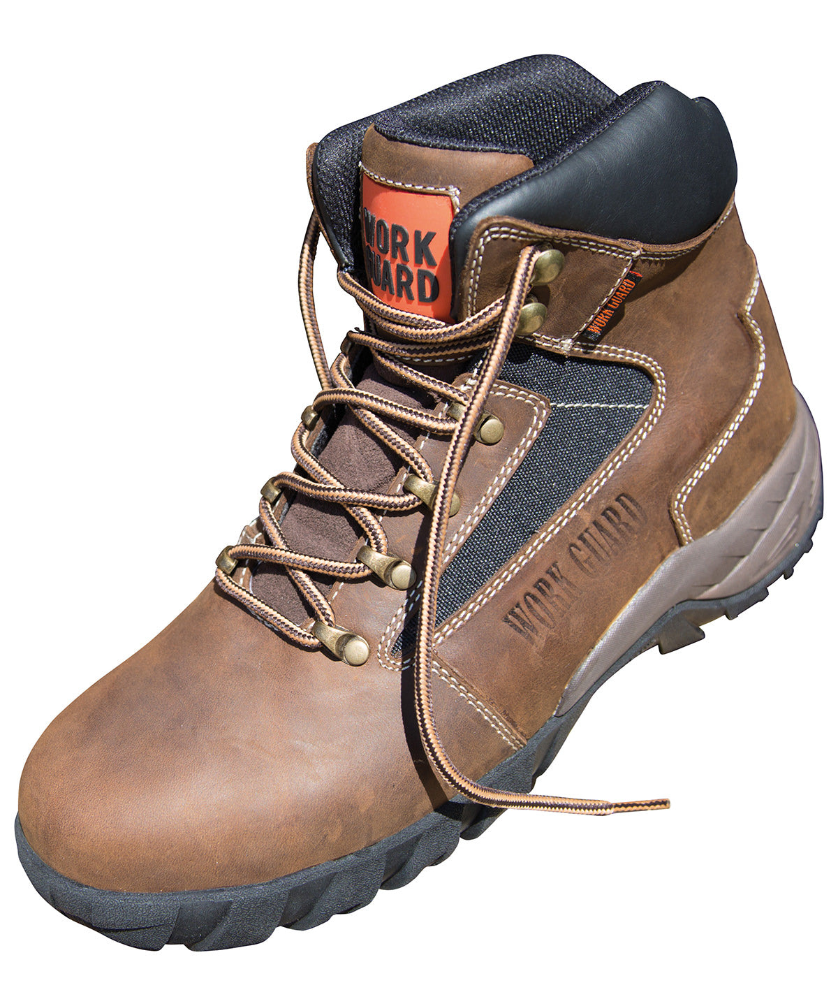 Brown/White/Grey - Carrick safety boot - GarmentEmbroidery