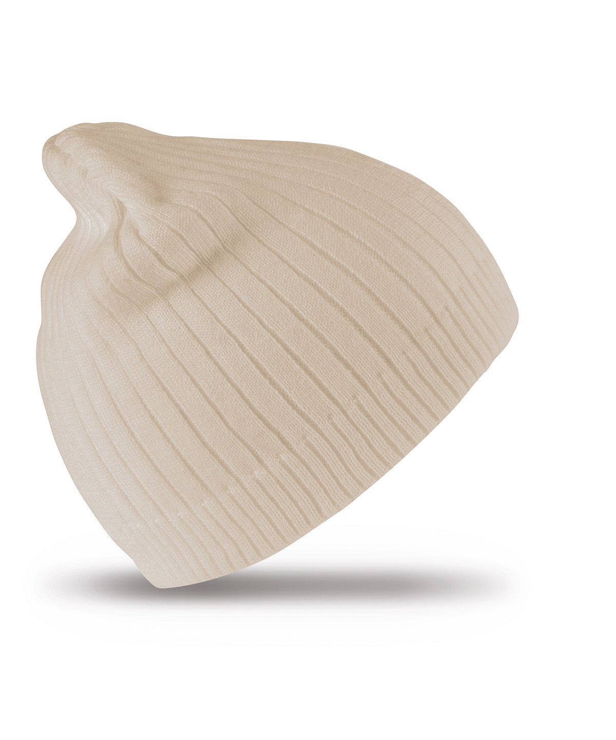 Cream - Cotton knitted beanie hat - GarmentEmbroidery