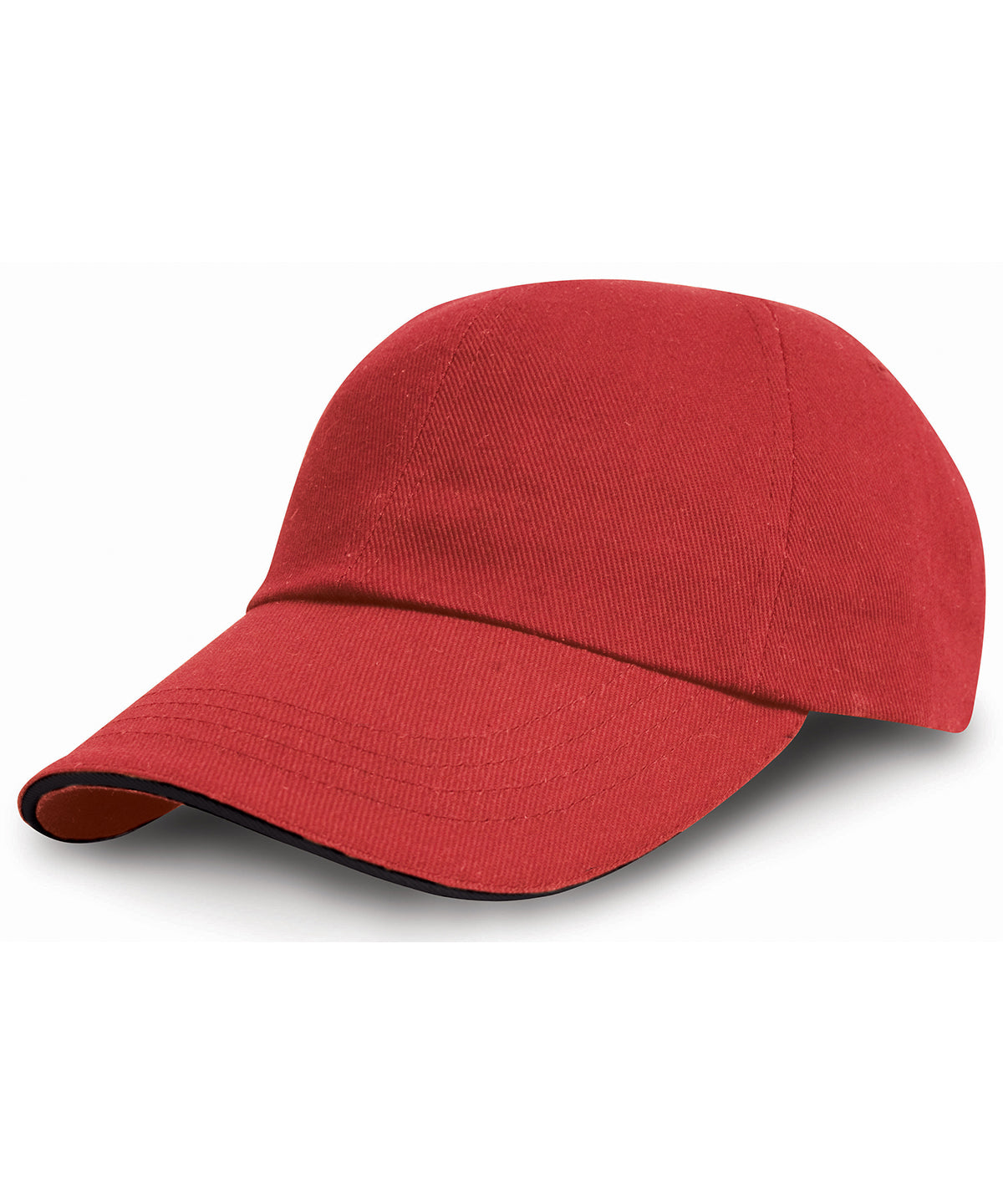 Red/Black - Heavy cotton drill pro-style with sandwich peak - GarmentEmbroidery