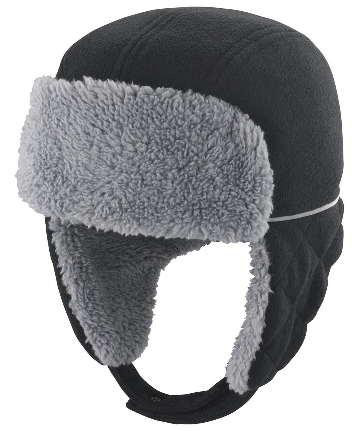 Black/Grey - Junior ocean trapper hat - GarmentEmbroidery