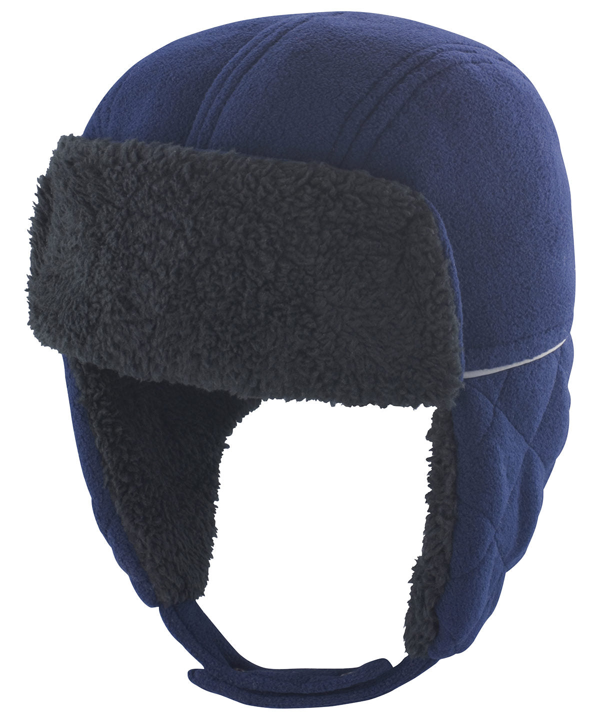 Navy/Black - Junior ocean trapper hat - GarmentEmbroidery