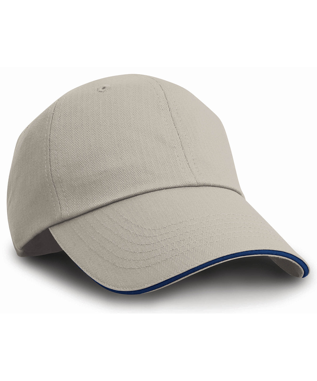 Tan/Navy - Herringbone cap with sandwich peak - GarmentEmbroidery