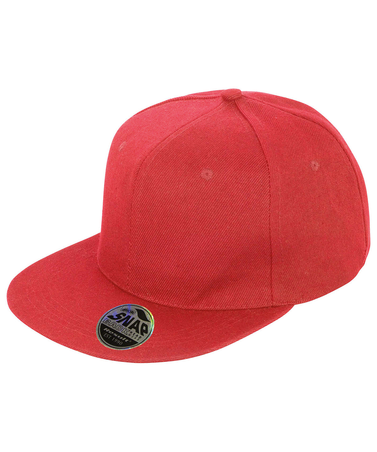 Red - Bronx original flat peak snapback cap - GarmentEmbroidery