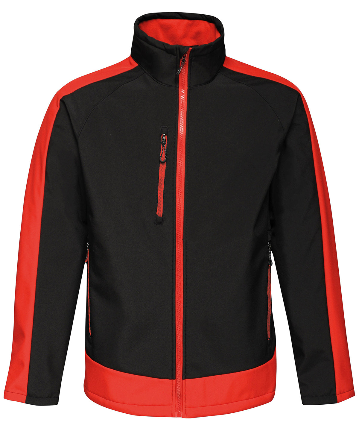 Black/Classic Red - Contrast 3-layer printable softshell - GarmentEmbroidery