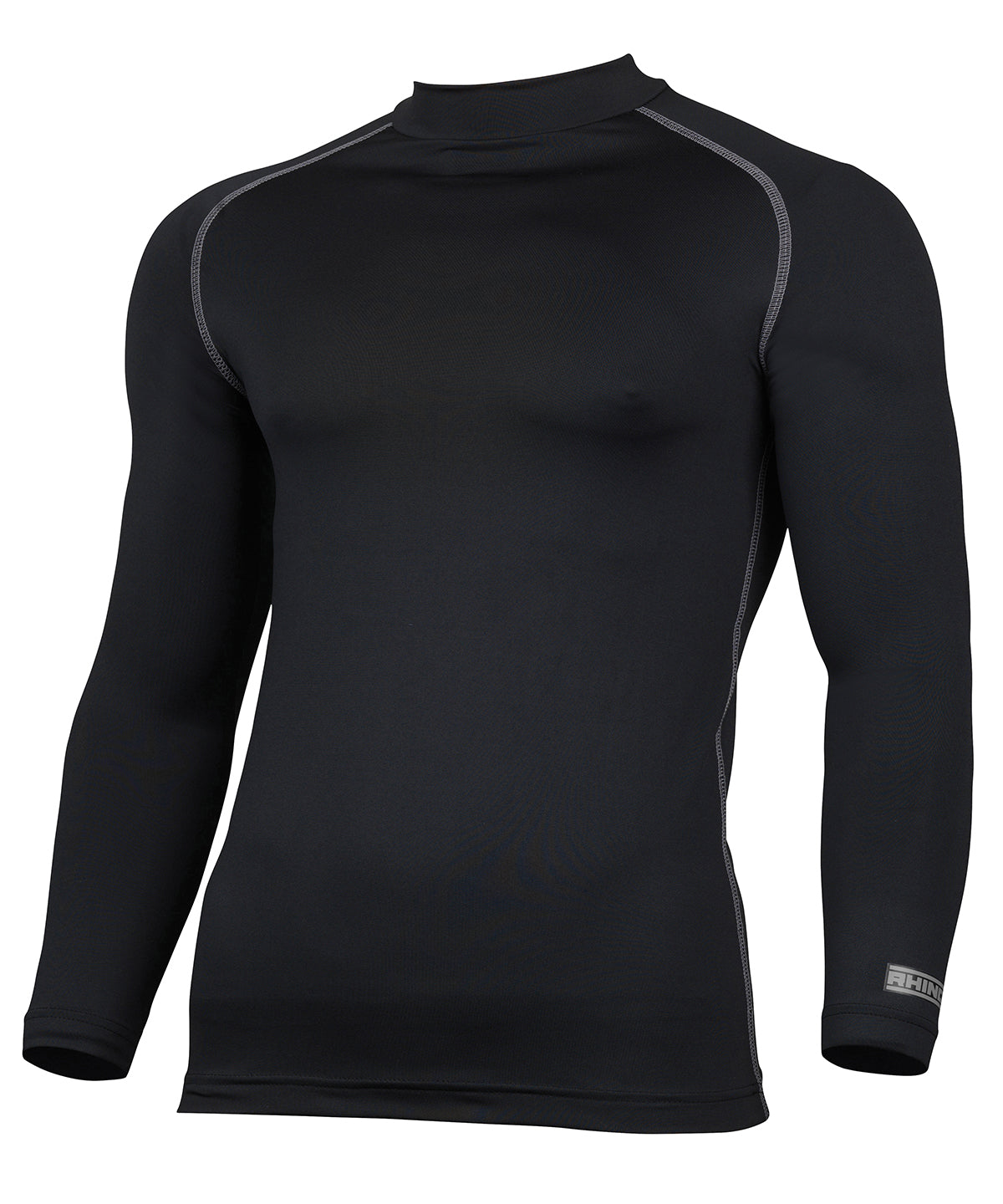 Black - Rhino baselayer long sleeve - GarmentEmbroidery
