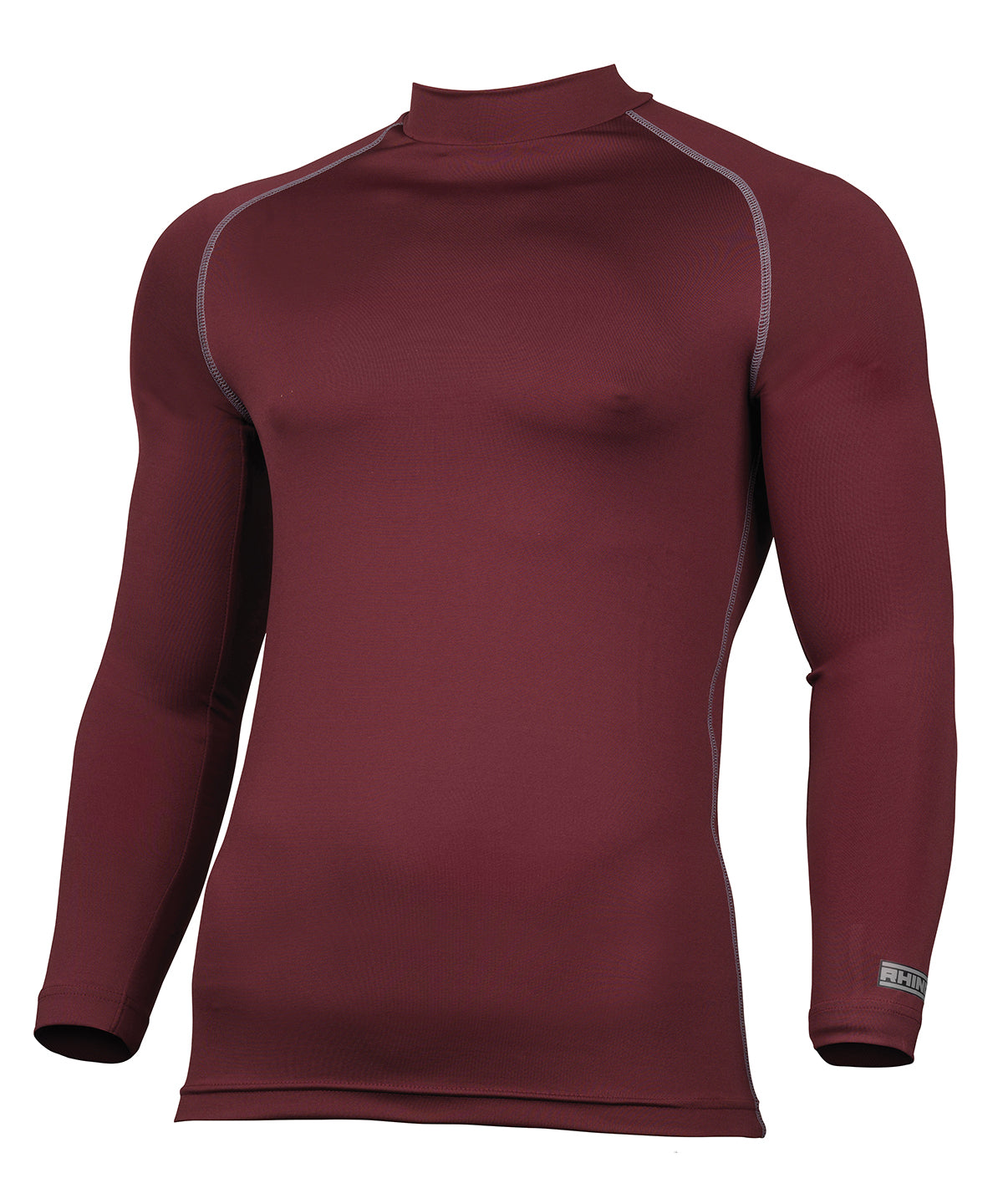 Maroon - Rhino baselayer long sleeve - GarmentEmbroidery