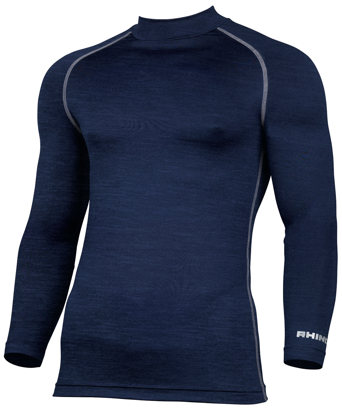 Navy Heather - Rhino baselayer long sleeve - GarmentEmbroidery