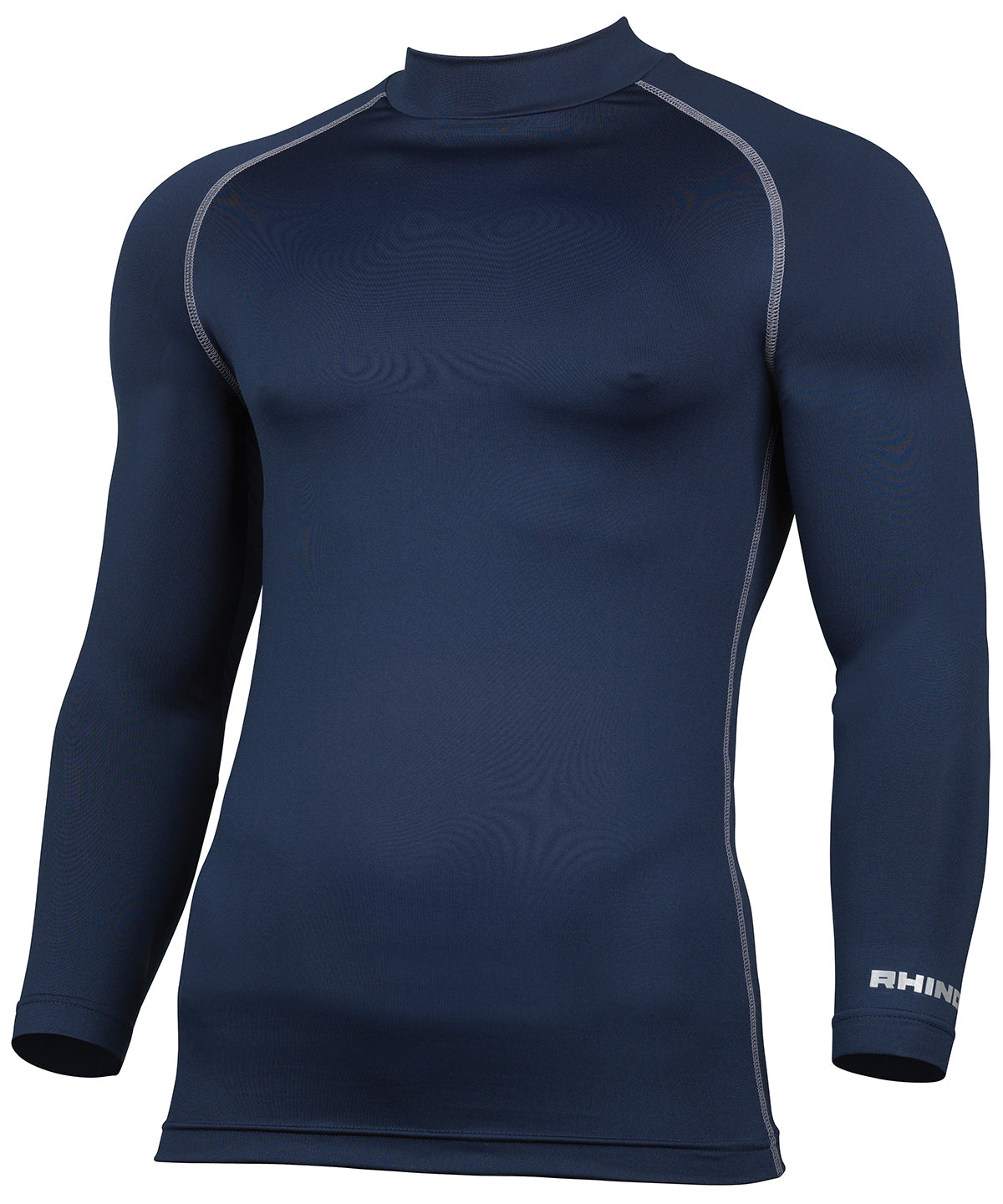 Navy - Rhino baselayer long sleeve - GarmentEmbroidery