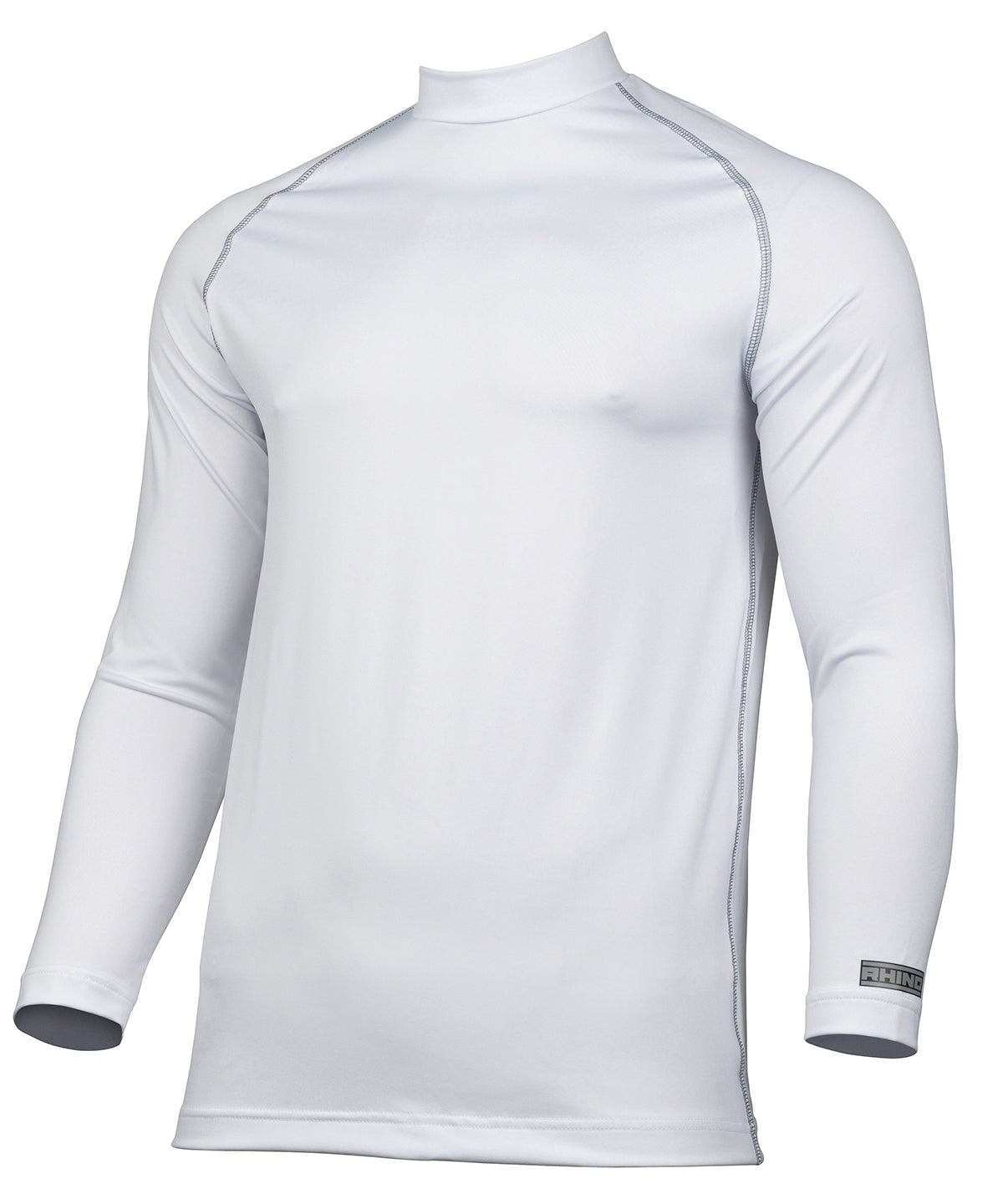 White - Rhino baselayer long sleeve - GarmentEmbroidery