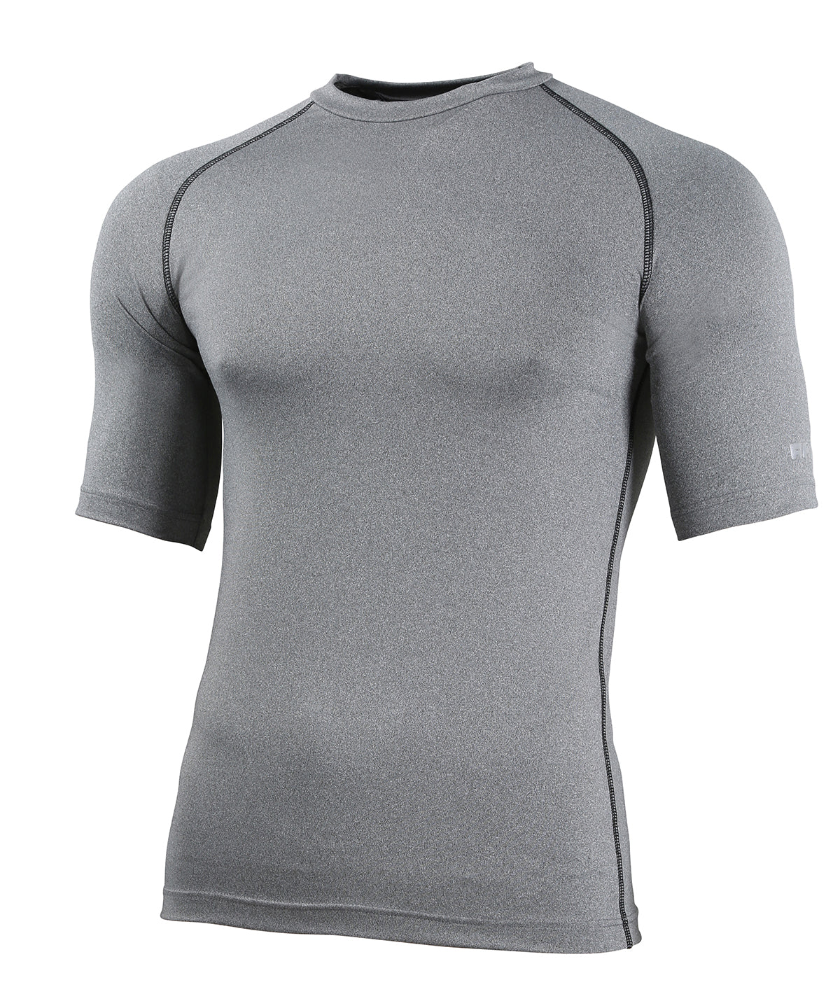 Heather Grey - Rhino baselayer short sleeve - GarmentEmbroidery