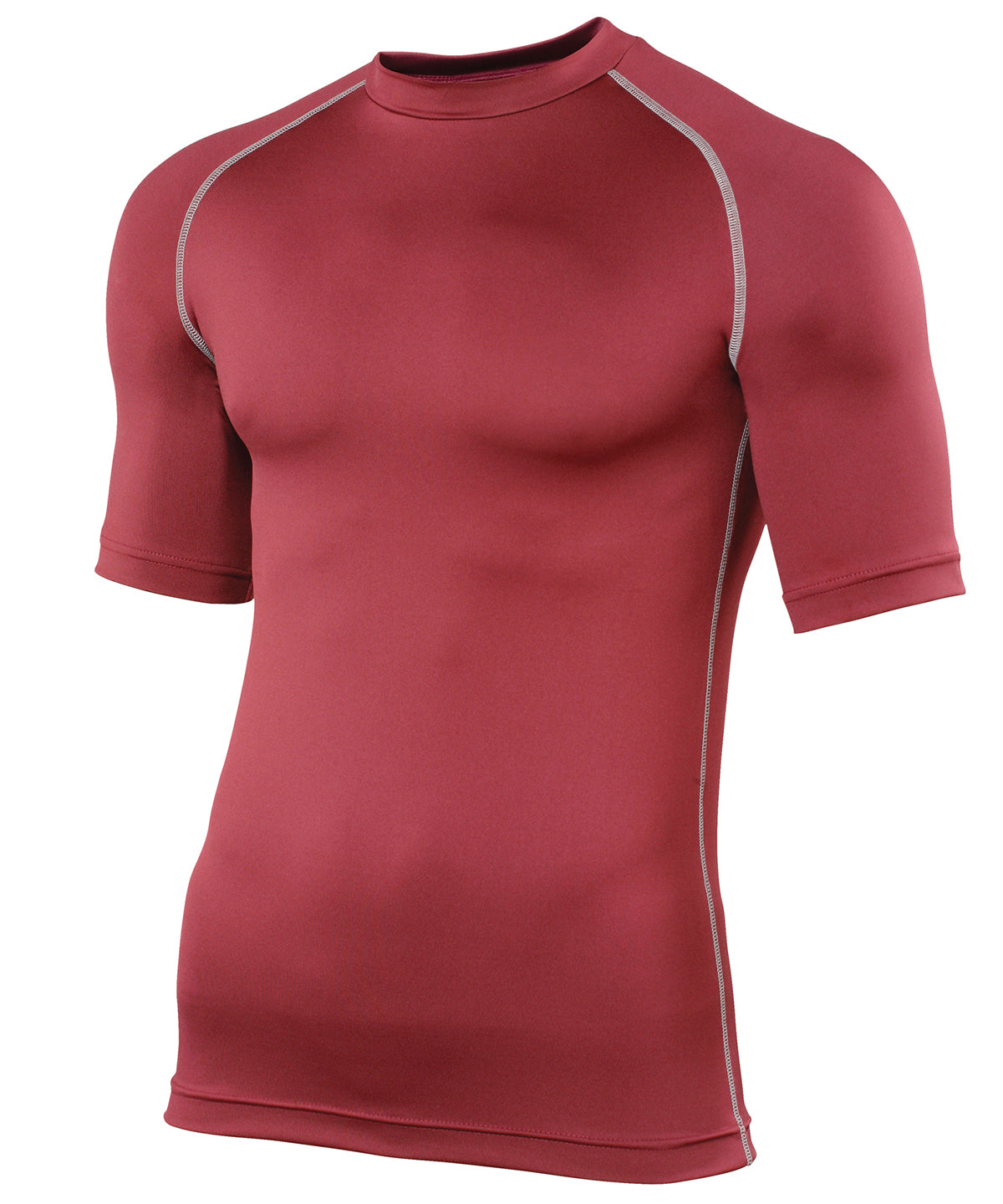 Maroon - Rhino baselayer short sleeve - GarmentEmbroidery