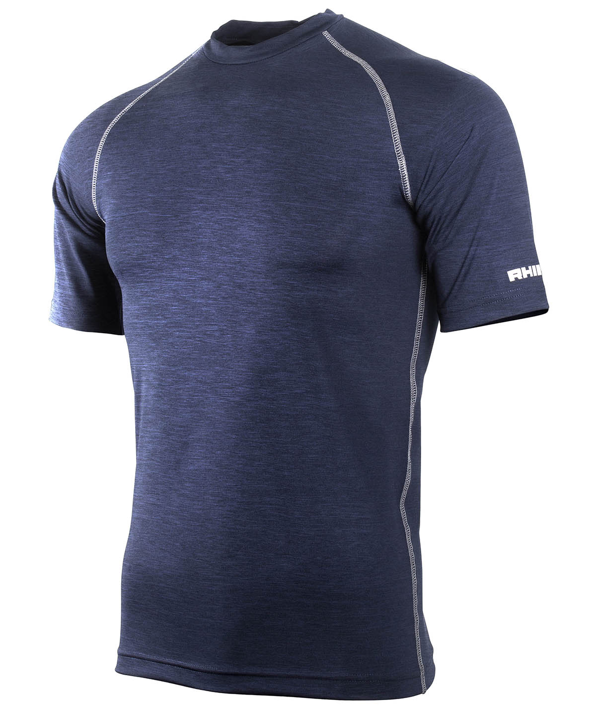Navy Heather - Rhino baselayer short sleeve - GarmentEmbroidery