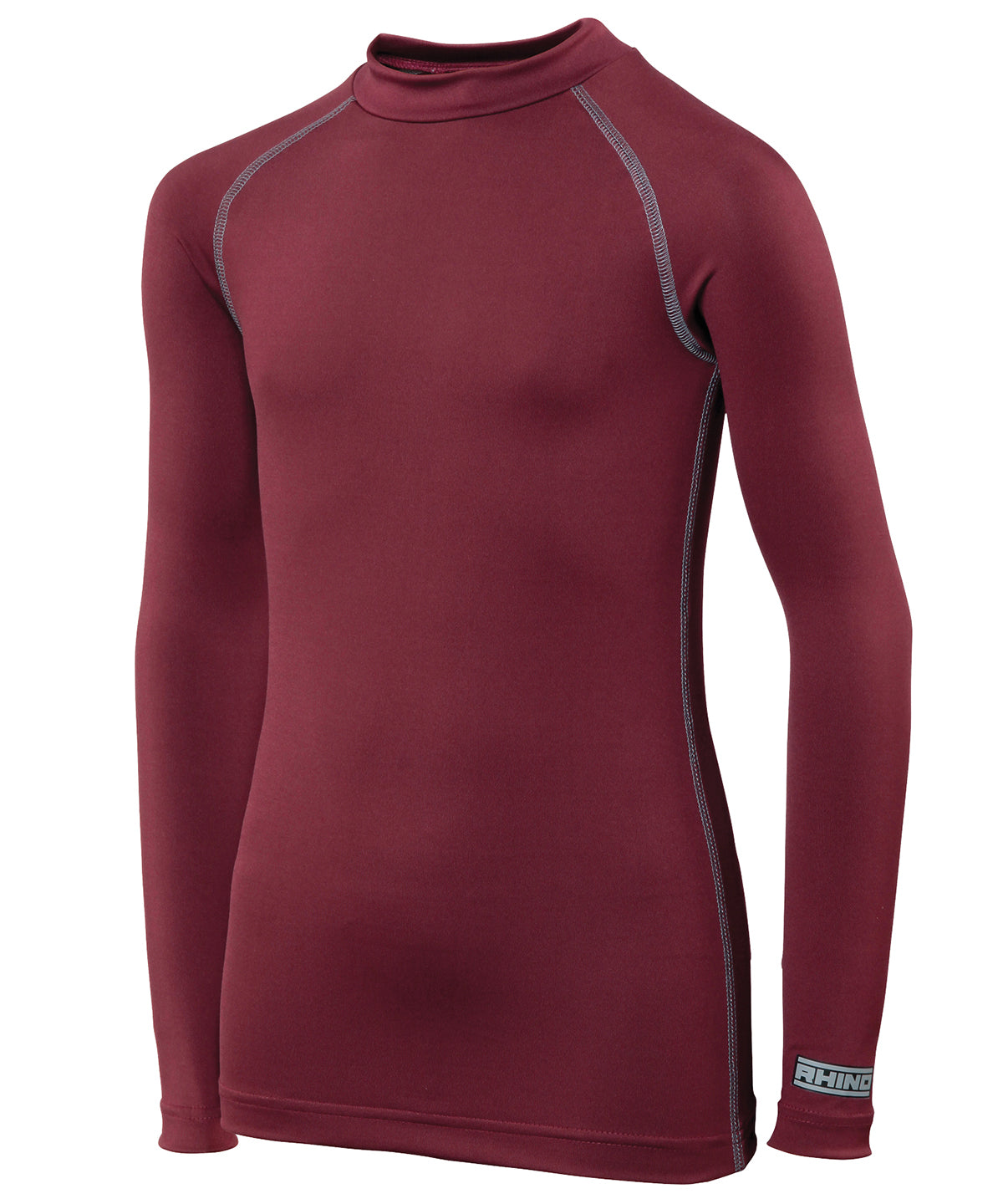 Maroon - Rhino baselayer long sleeve - juniors - GarmentEmbroidery