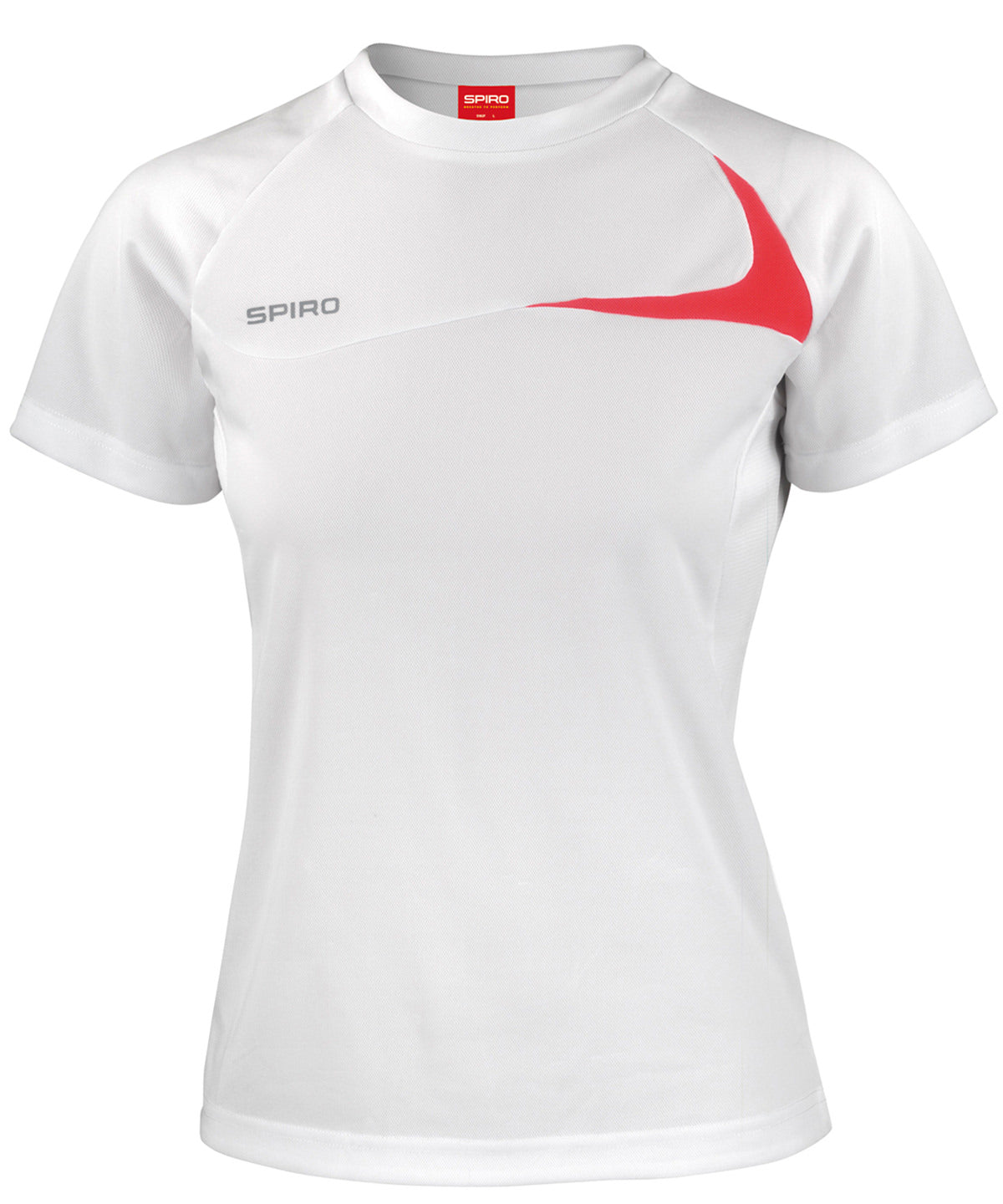 White/Red - Women's Spiro dash training shirt - GarmentEmbroidery