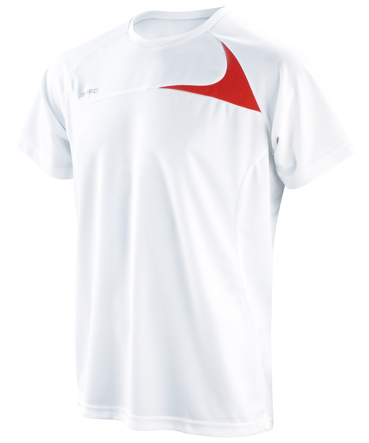 White/Red - Spiro dash training shirt - GarmentEmbroidery