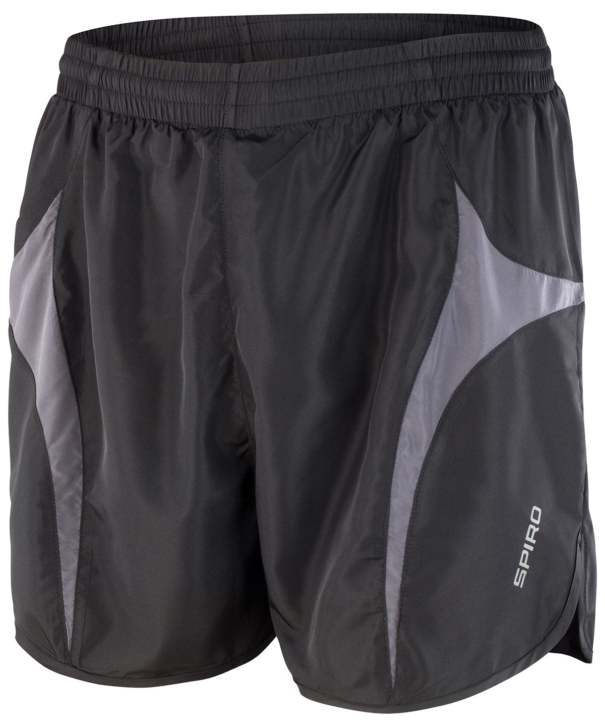 Black/Grey - Spiro micro-lite running shorts - GarmentEmbroidery