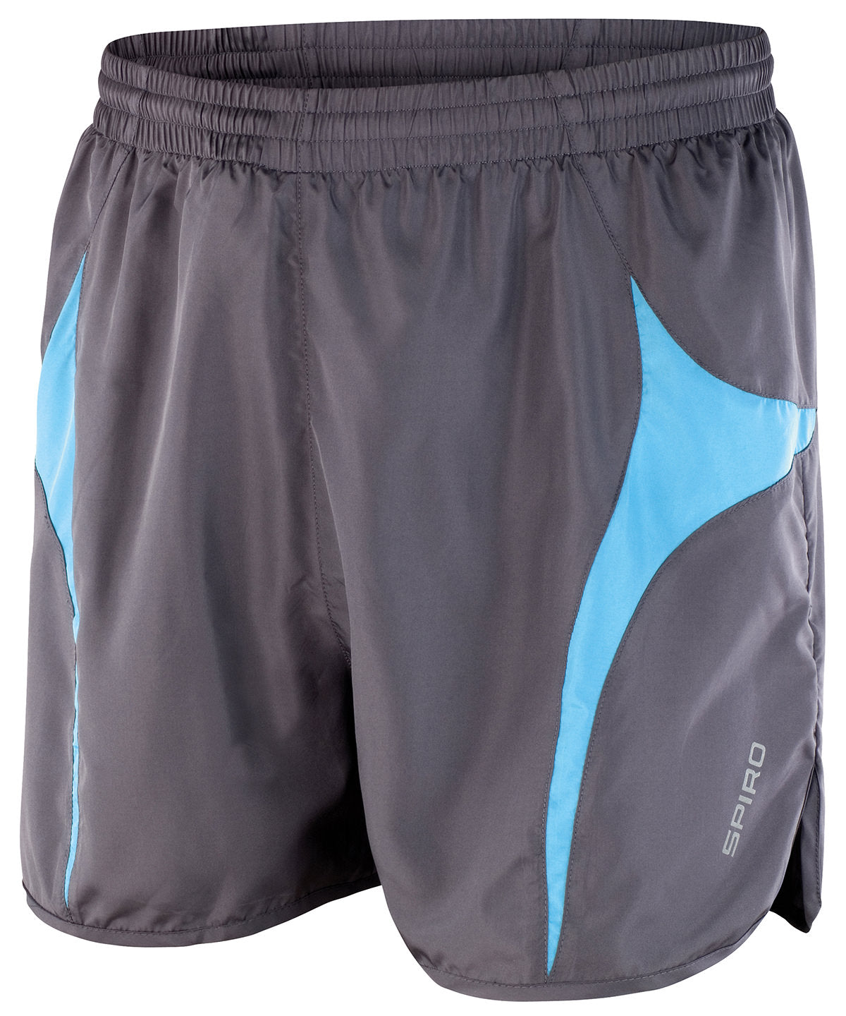Grey/Aqua - Spiro micro-lite running shorts - GarmentEmbroidery