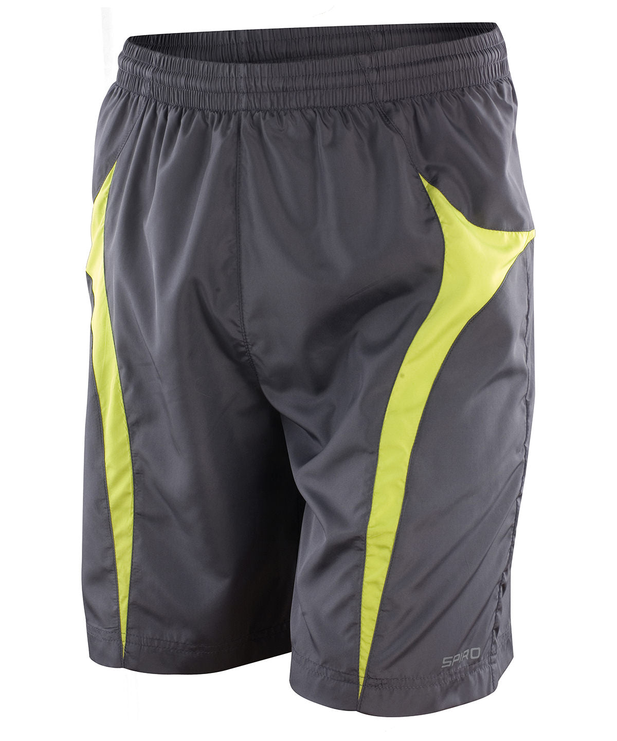 Grey/Lime - Spiro micro-lite team shorts - GarmentEmbroidery