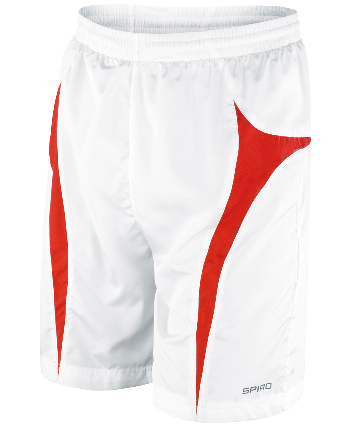 White/Red - Spiro micro-lite team shorts - GarmentEmbroidery