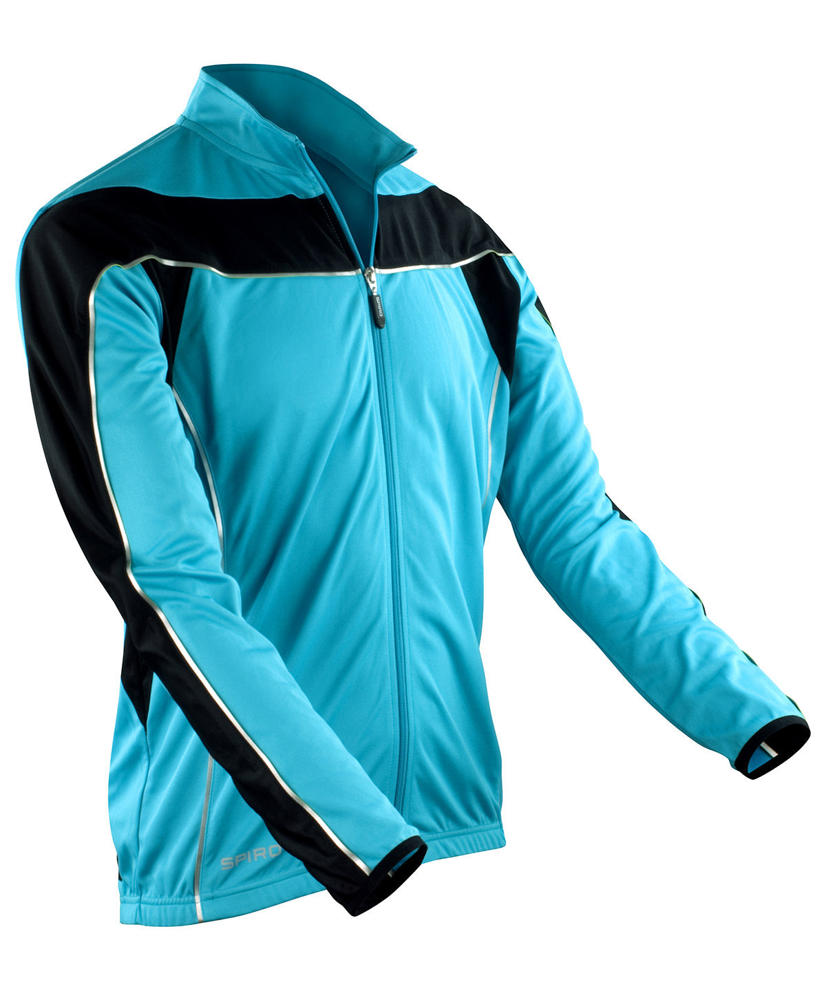 Aqua/Black - Spiro bikewear long sleeve performance top - GarmentEmbroidery
