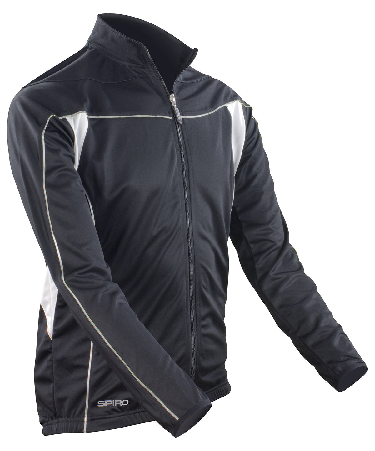 Black/White - Spiro bikewear long sleeve performance top - GarmentEmbroidery